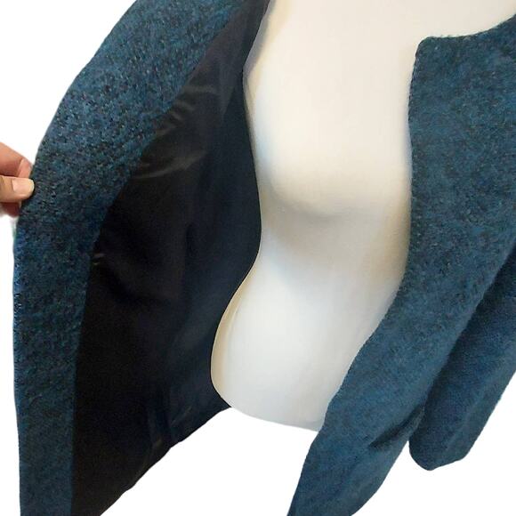 Zanella Samantha Italian Alpaca Wool Blend Teal Blue Jacket NWOT Women Size 14 - Picture 6 of 10